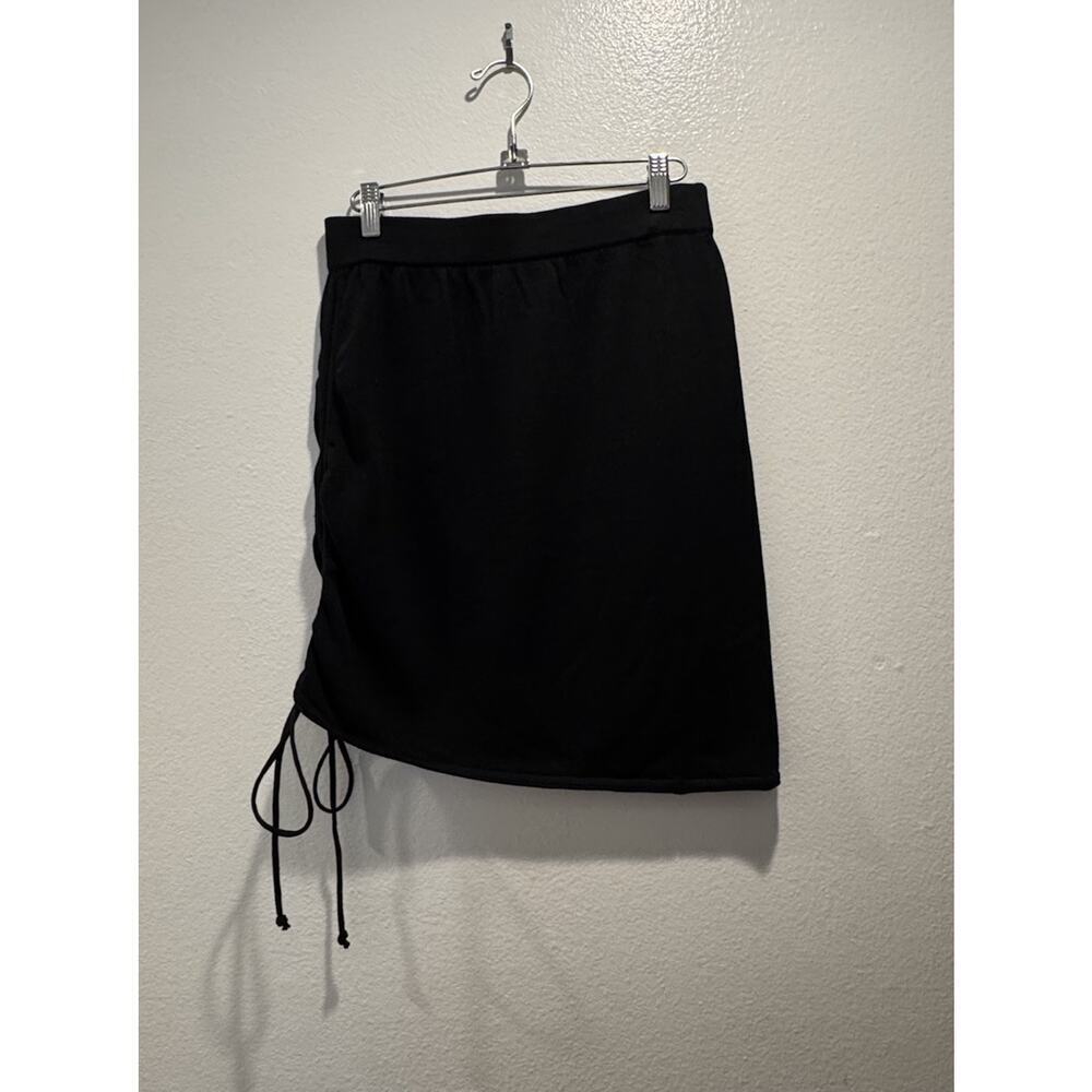 Modern Citizen Women's Medium Black Taryn Ruched Mini Skirt Knit Seawool Blend
